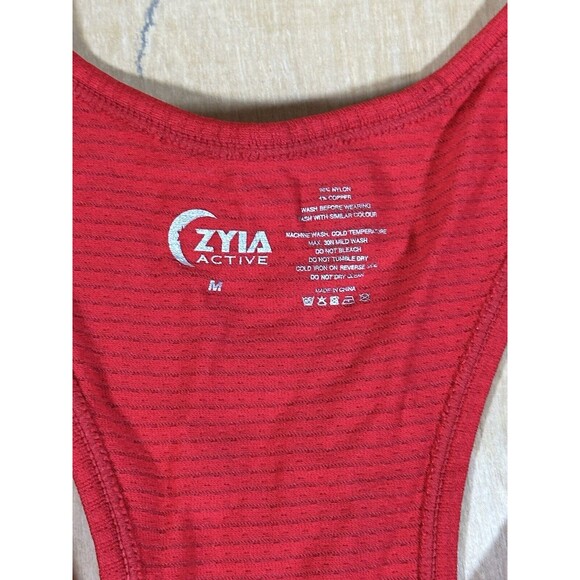 Zyia Active Red Copper Charged Racerback Tank Womens M Yoga Activewear - Picture 3 of 9